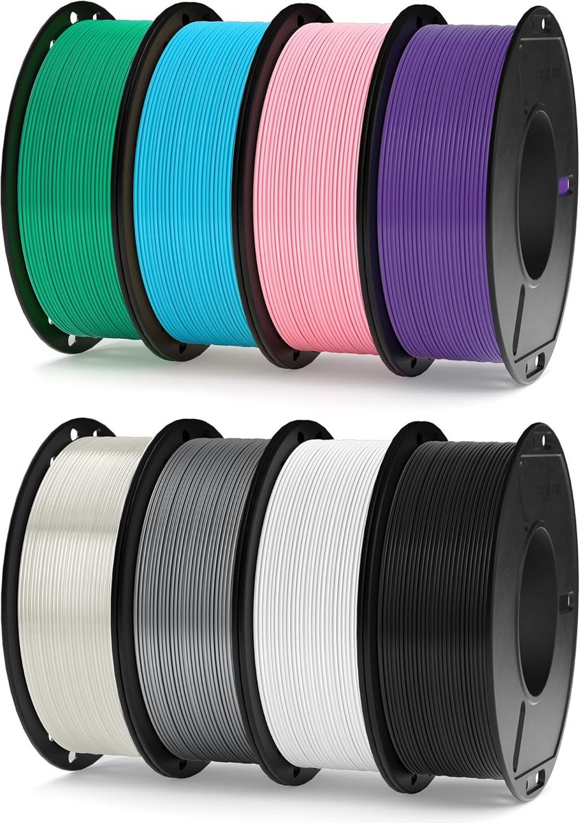 PLA 3D Printer Filament Set 1.75mm 8 Kleuren 250g Spoelen Hoge Precisie