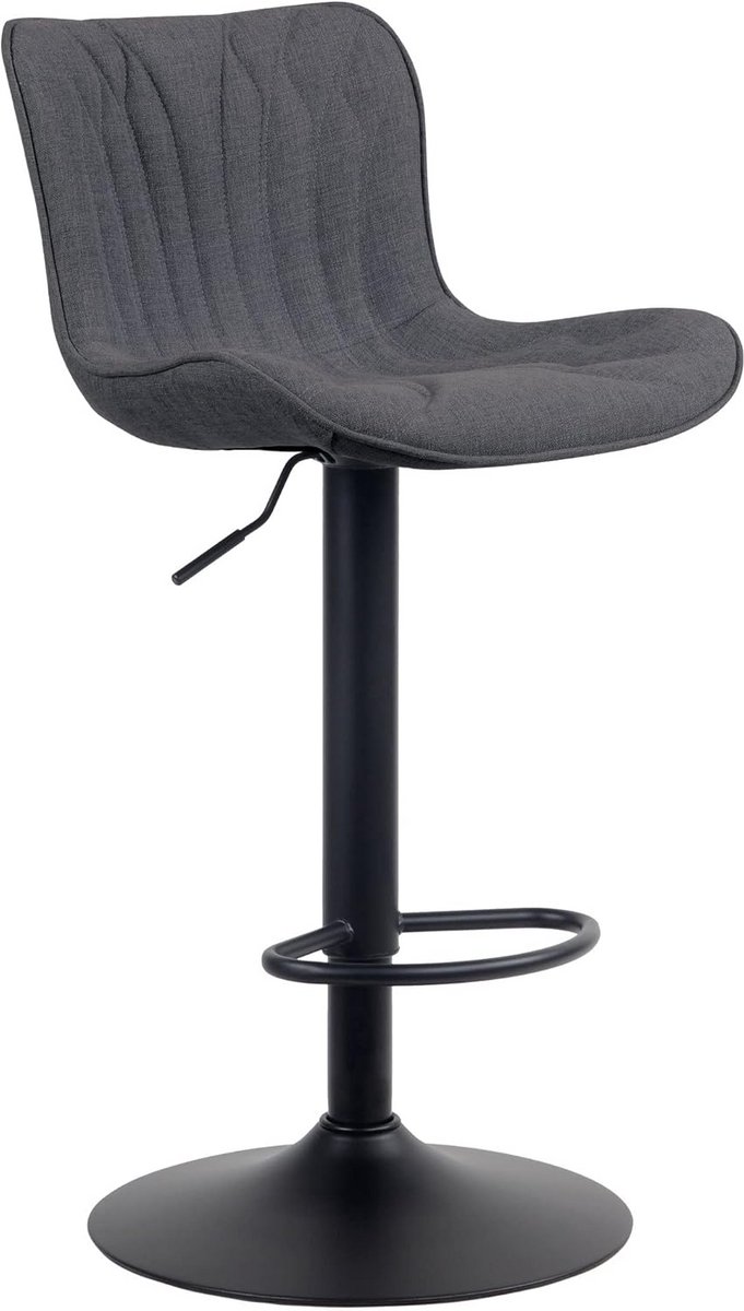 Verstelbare Barkruk met Rugleuning - Stoffen Bekleding - Modern Design