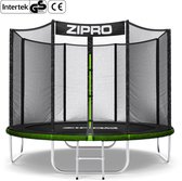 ZIPRO Jump Pro OUT - Trampoline - Ø252cm 8FT - Trampoline met veiligheidsnet - Voor kinderen - Inclusief Ladder - max. 150 kg - UV-bestendig
