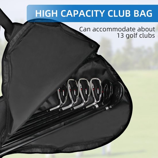 Draagbare Golftas - Oefentas Lichtgewicht - Golf Training - Waterdicht Krasbestendig - Ruim 7-12 Clubs - Zwart — afbeelding 5
