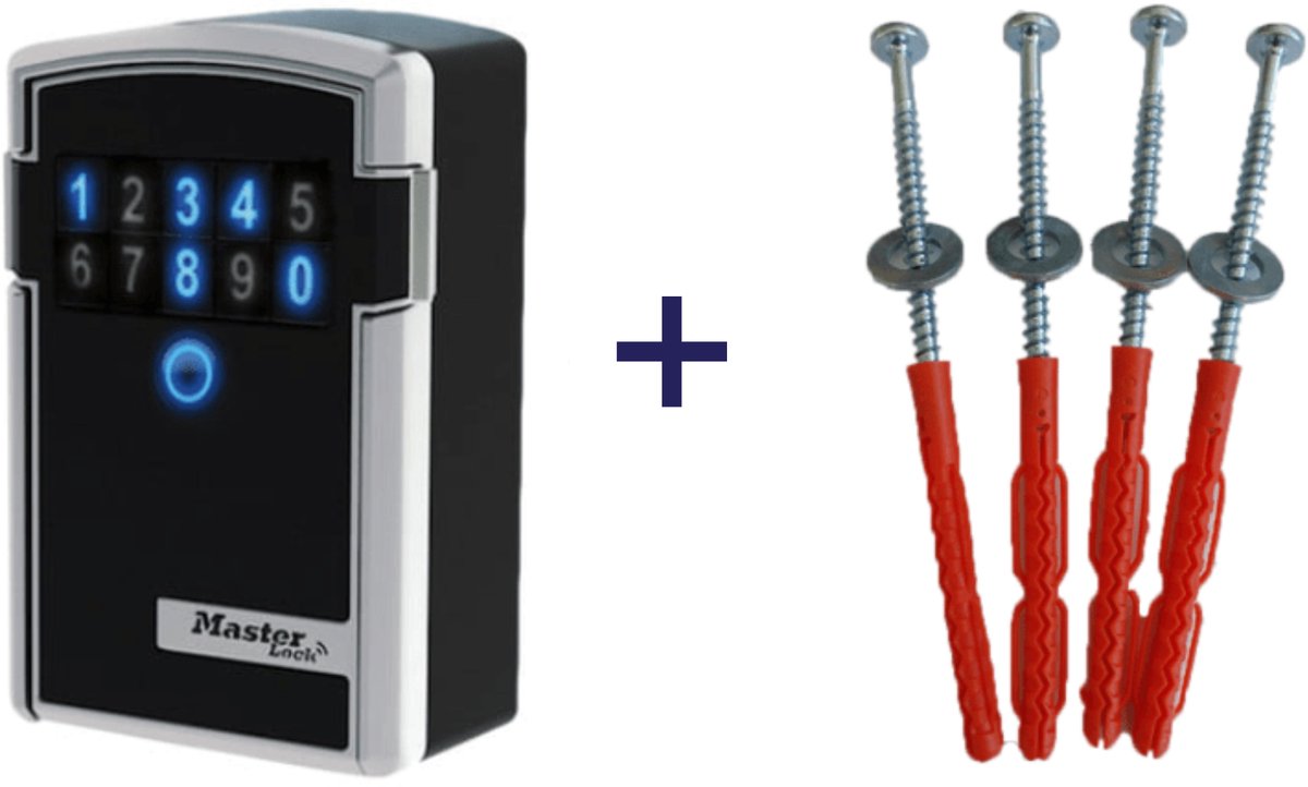 Masterlock 5441EURD - Sleutelkluis met schroeven - Sleutelkastje met Bluetooth en cijfercode