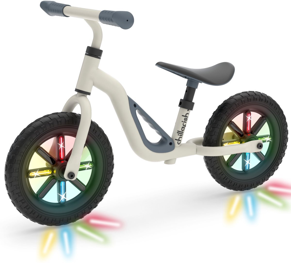 Charlie GLOW - 10 loopfiets met oplichtende wielen - beige