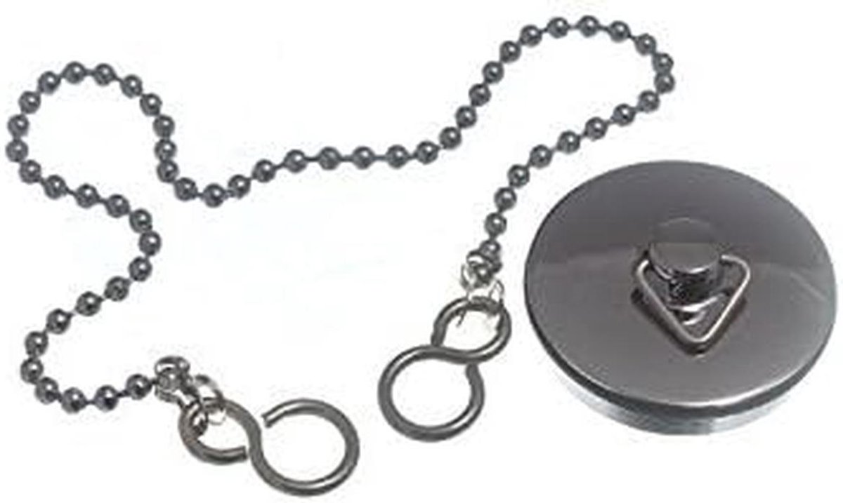 Metalen Wastafelstop 38mm (1 1/2 inch) met 30 cm Ketting