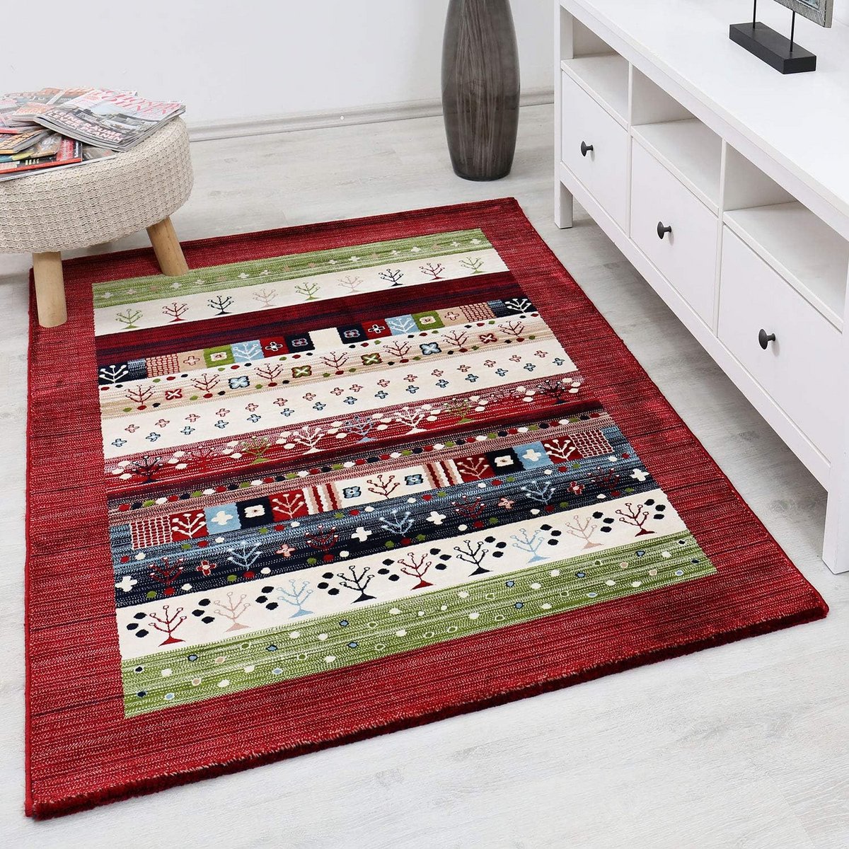 Groot Woonkamertapijt 200x290 cm - Gabbeh Look - Hypoallergeen en Geschikt voor Vloerverwa