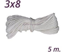 Kaars Lont | HNL 3x8 | 5 meter | Wick | Pit | Wiek | Kaarsenlont.