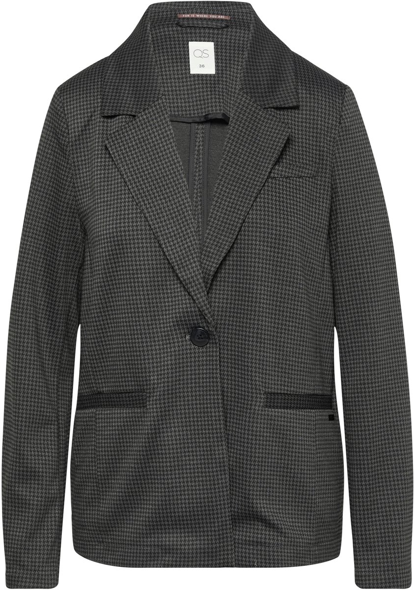 QS - female - Geruite blazer van viscosemix