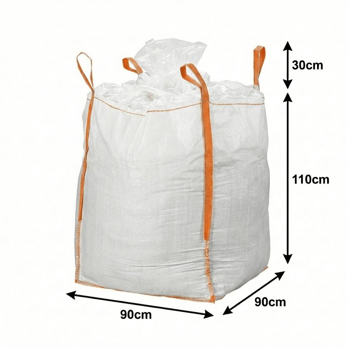 2x | Waterbestendige Big Bag 90x90x110cm | Met vulschort | 1500KG