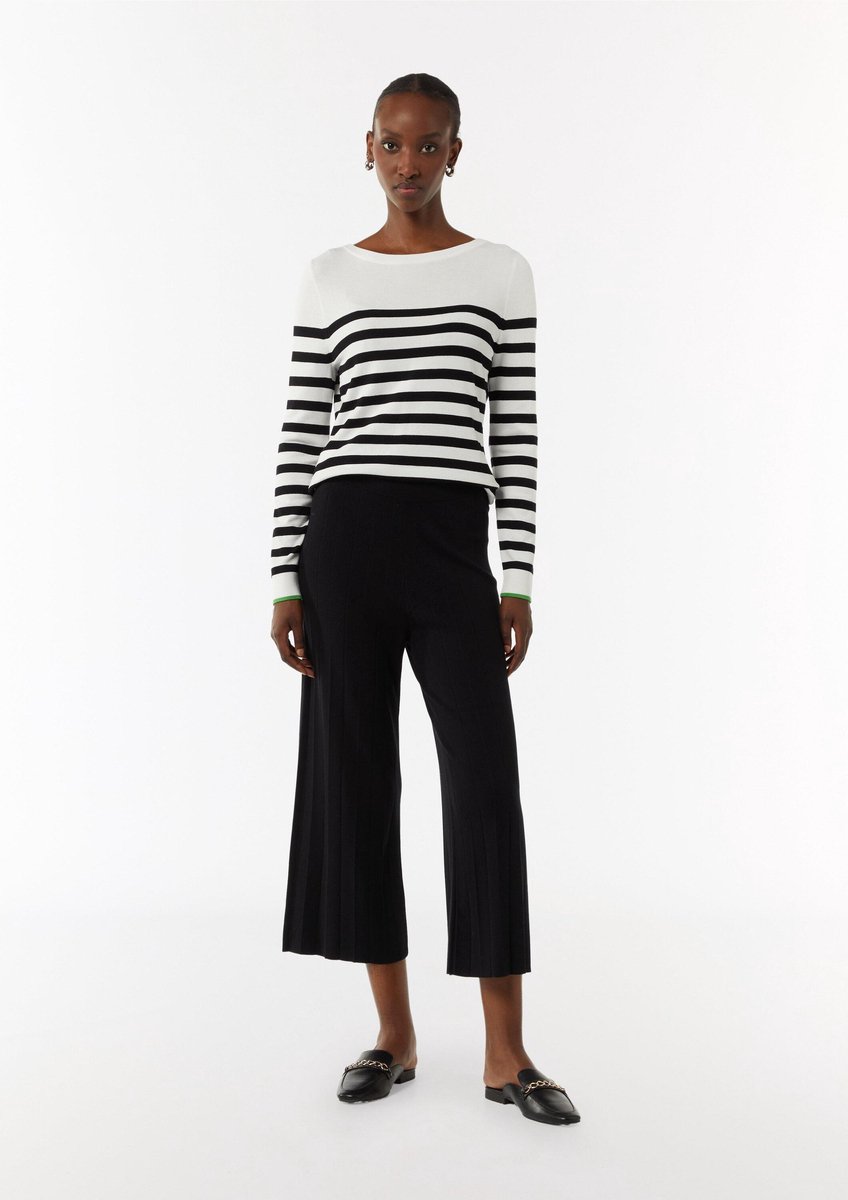 comma - female - Culottes met geribbelde textuur