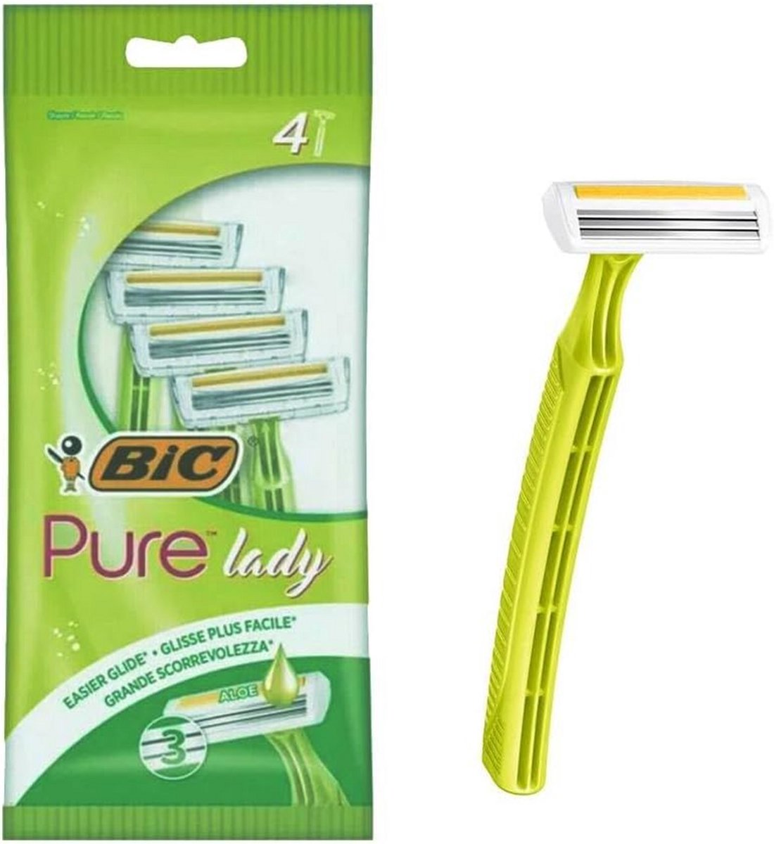 Wegwerbrasierer Damen mit 3 Klingen und Aloe Vera