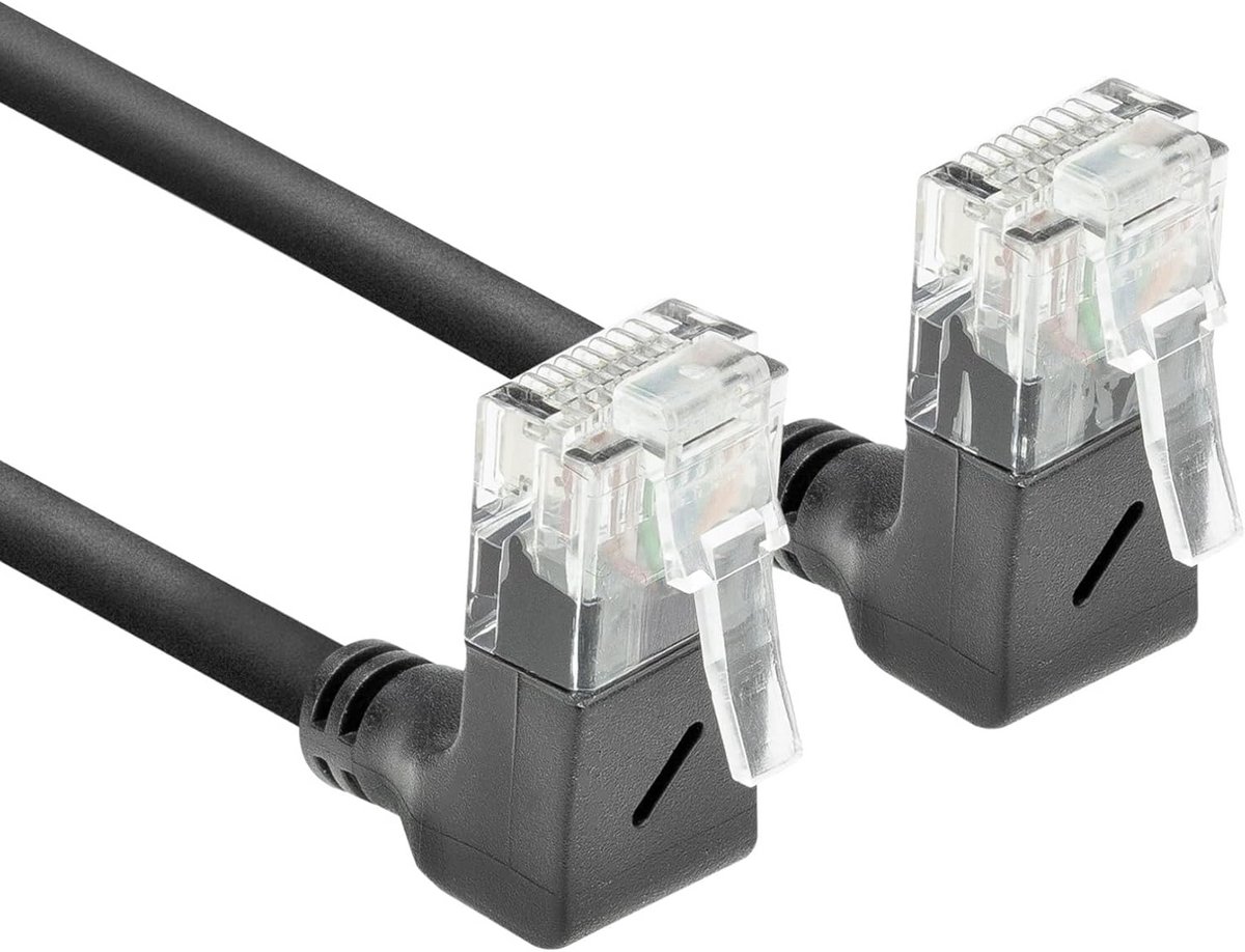 Slanke CAT6A Netwerkkabel 90 Graden Hoek UTP LSZH Kort Ethernet Kabel