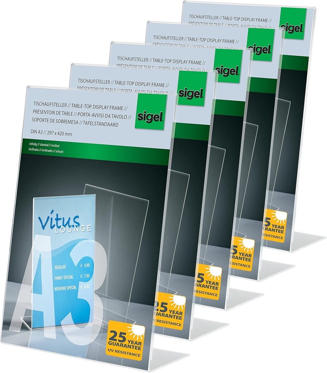 5x Schuin Tafelstandaard voor A4 en DIN A3 Folders Displays Informatiestandaard