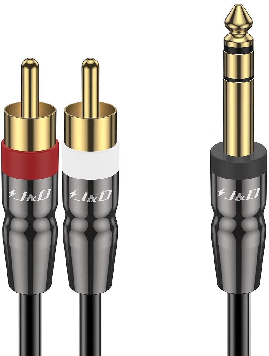 6,35mm TRS naar Dubbele RCA Audiokabel Stereo Y-Splitter 3 meter