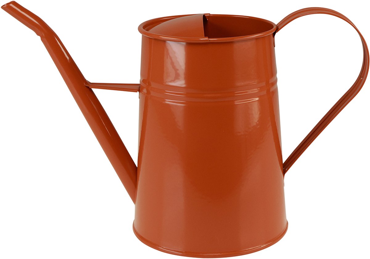 Decoratieve metalen gieter, oranjebruin, 1,7L, vintage stijl, voor pla