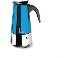 Espressomachine 4 kopjes Blauw RVS - Geschikt voor Inductie