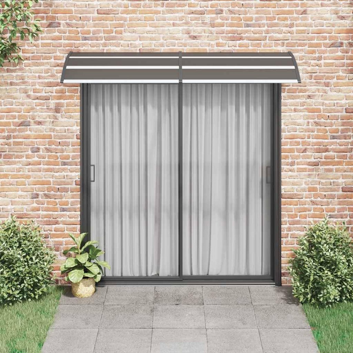 Deurluifel Zwart 240x80 cm - Zonwering en Regenbescherming voor Deur en Raam