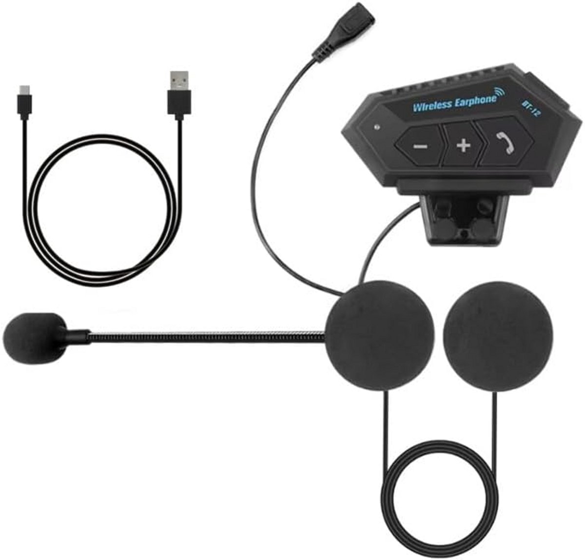 Motorhelm Headset - Intercom - Bluetooth - Draadloos