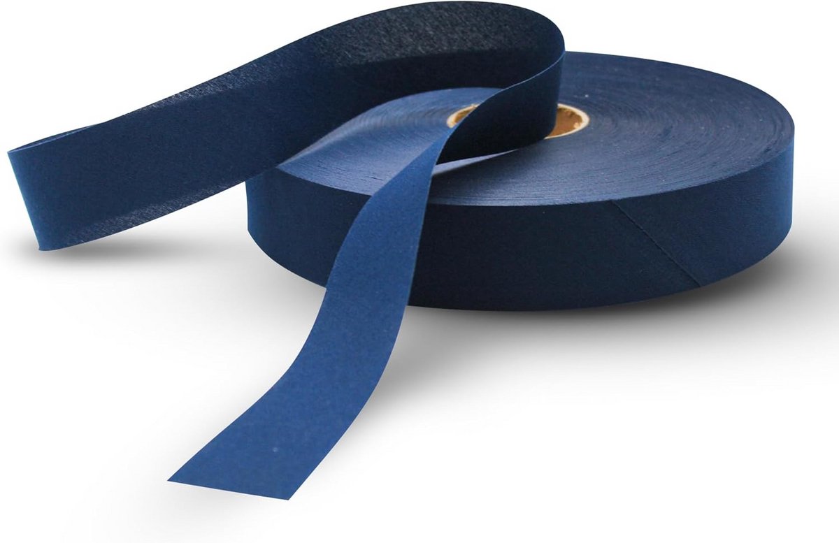 Biasband op Rol - Blauw Polyester Band 50mm Breed - 100 Meter Set