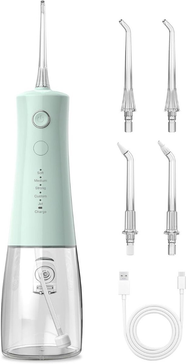 TopChoice® Waterflosser Draadloos - Monddouche - Mondreiniger - 60 Dagen Batarij Duur - Groen