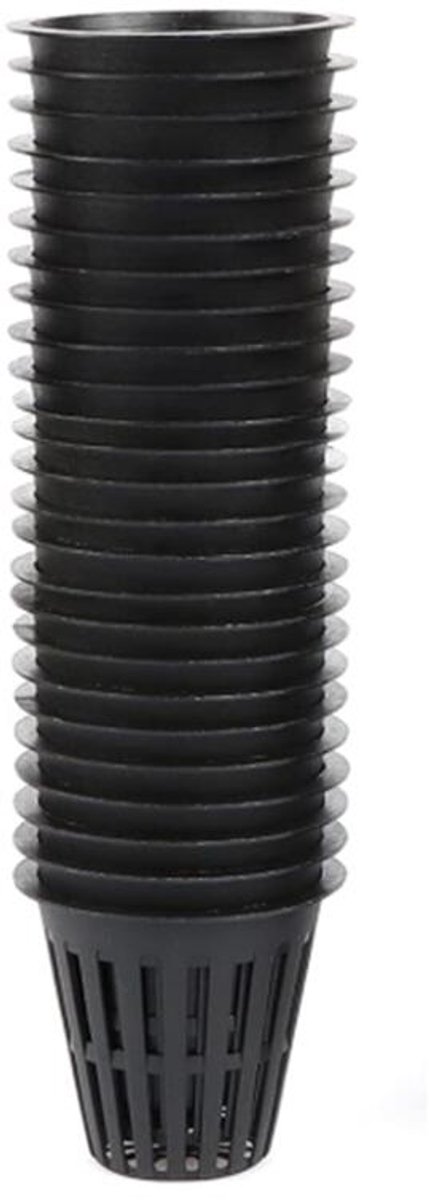 Kweekpot - 25 Stuks - Kweekbak - Kunststof - Kweekbakken - Hydrocultuur Plantenmand - Kweekbenodigdheden - Moestuin Artikelen - Geschikt voor hydrocultuur en substraatteelt op platforms - 5.5*5.5*5cm - Zwart