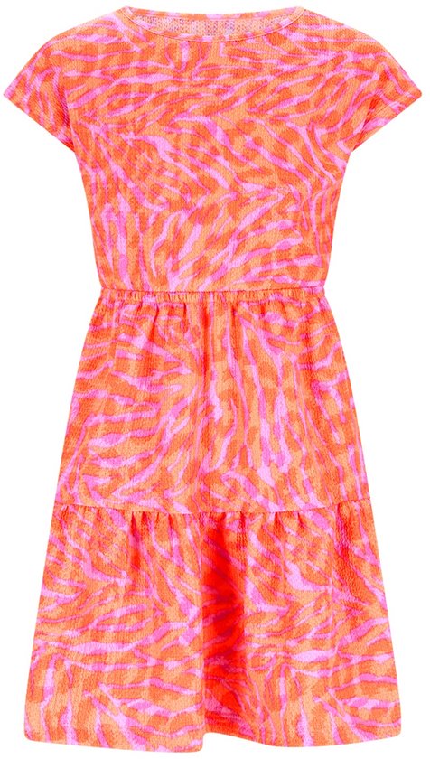 B.Nosy Y602-5847 meisjes jurk oranje paars - Maat 134/140