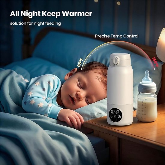 Elektrische babyflesverwarmer, draagbaar, handig om mee te nemen onderweg - 480 ml van Merkloos — afbeelding 5