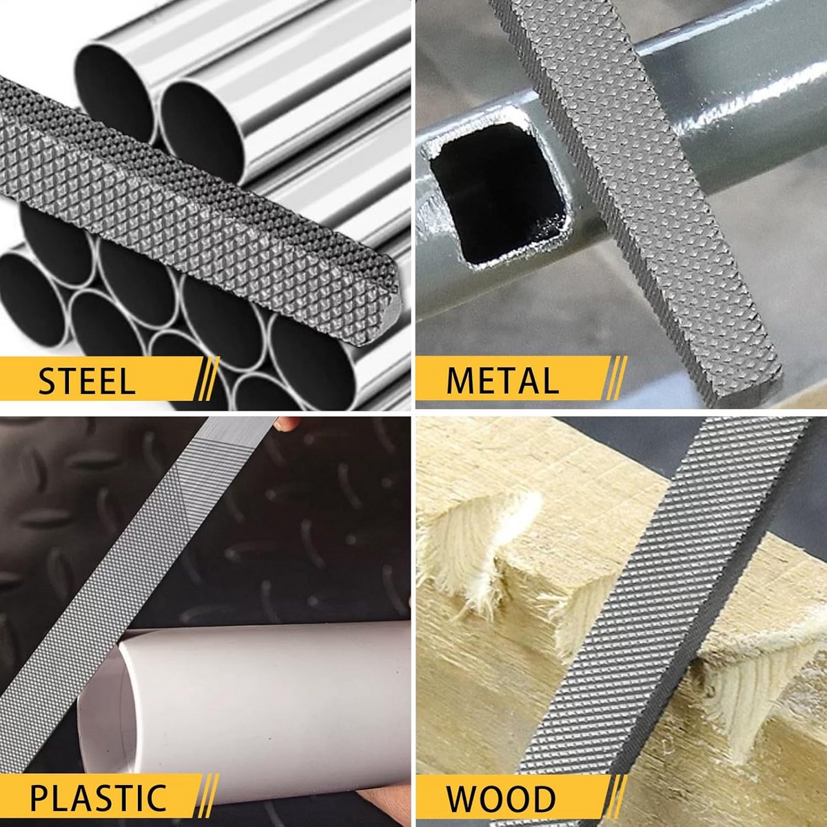 Professionele Vierkante Metalen Vijl - 8 Inch Koolstofstaal Slijptool