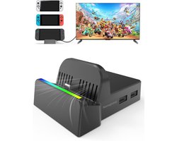 Namajunas – Geschikt voor Nintendo Switch Docking Station – TV Docking Station – geschikt voor Nintendo Switch & Nintendo Switch 2 – 4K UHD – HDMI Output en Oplaadfunctie- Type C/USB – RGB – Geschikt voor Nintendo Switch Accessoires – Oplaadstation