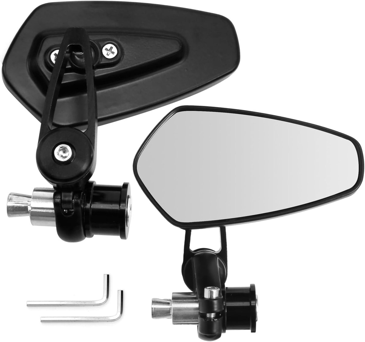 Fietsspiegel - Achteruitkijkspiegel - Geschikt voor Fiets E-bike Brommer Scooter Step - Inklapbaar - Verstelbaar - Spiegels Zijspiegel - Zwart - 2 Stuks