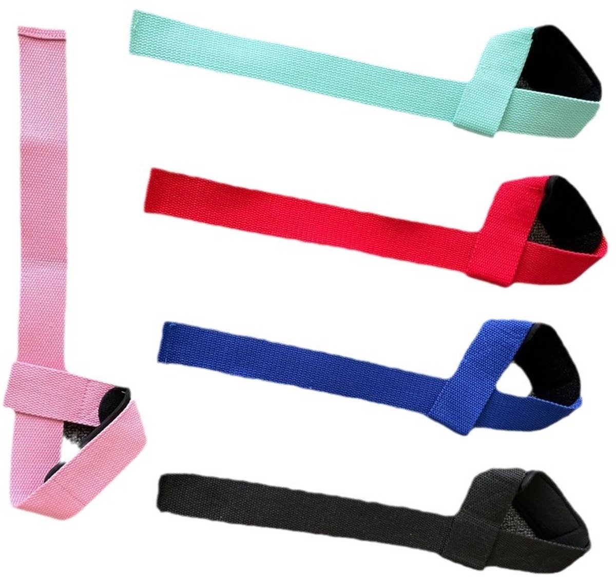 2 sets fitness versterkingsbanden - polsbanden voor gewichtheffen, deadlift, krachttraining - trainingsbanden, voor mannen en vrouwen, sportondersteuningsbanden, pull-up/dumbbell anti-slip en slijtvast, zwart - stijl 3 – foto 3