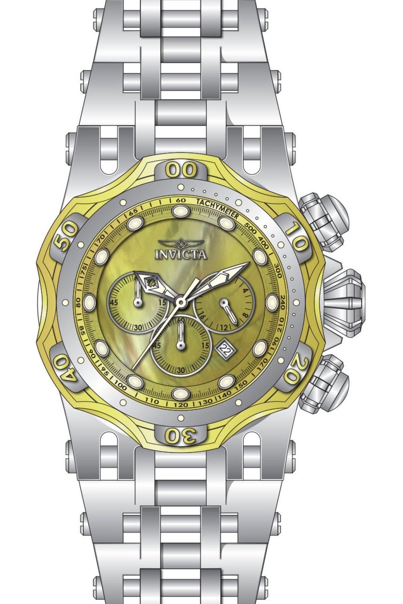 Invicta Fusion 49171 Heren Horloge - Waterdicht - Analoog - Quartz Uurwerk - Roestvrij Staal met gouden Wijzerplaat - 54mm