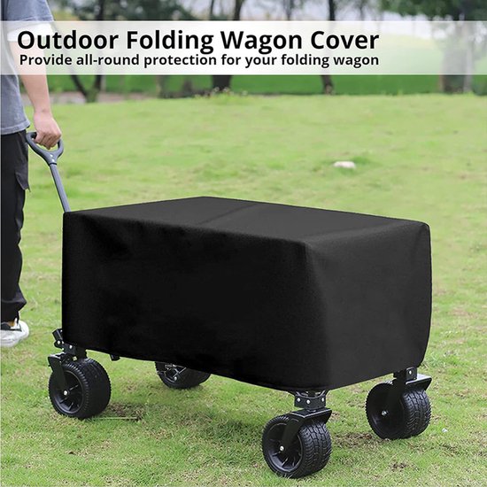 Karrenhoes - Stofhoes - Waterdichte karrenhoes - Beschermhoes voor campingkar - Karrenhoes - 97*61*56 cm - Met trekkoord - Waterdicht en stofdicht - Gemaakt van Oxford-stof - Geschikt voor strand, sport en kamperen - Zwart van Merkloos	 — afbeelding 4