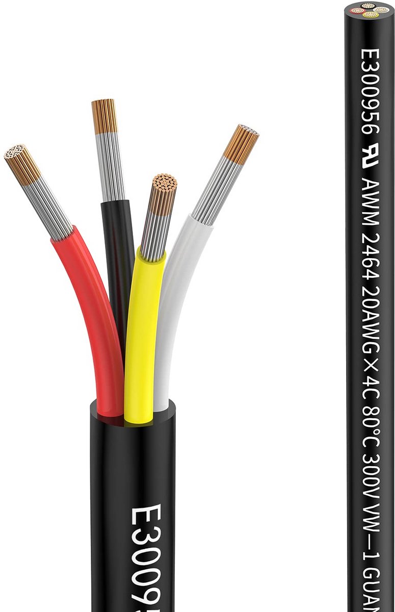 4-aderige Verlengkabel 2 Meter Vertind Koperdraad 0,5mm² voor Buitenverlichting en Elektronica