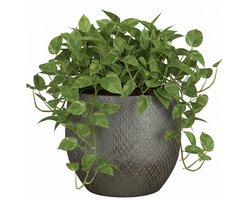 Mica decorations Bloempot / plantenpot Madeira - zilver - terracotta - 32 x 32 cm - schubbenpatroon