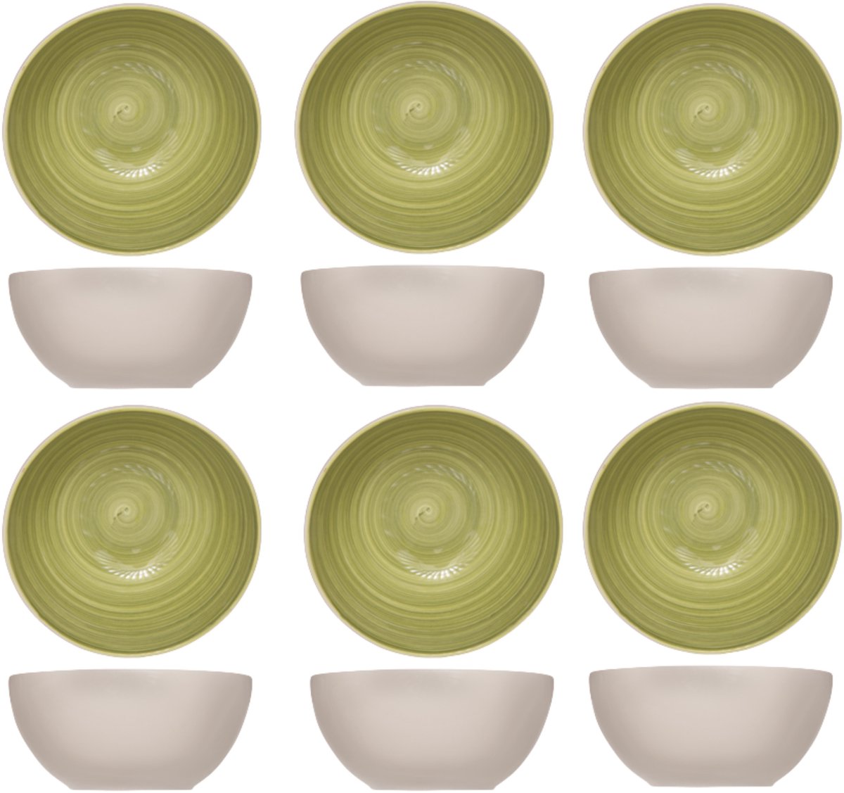 Cosy & Trendy Turbolino Kom - Ø 14.5 cm - Groen - Set-6