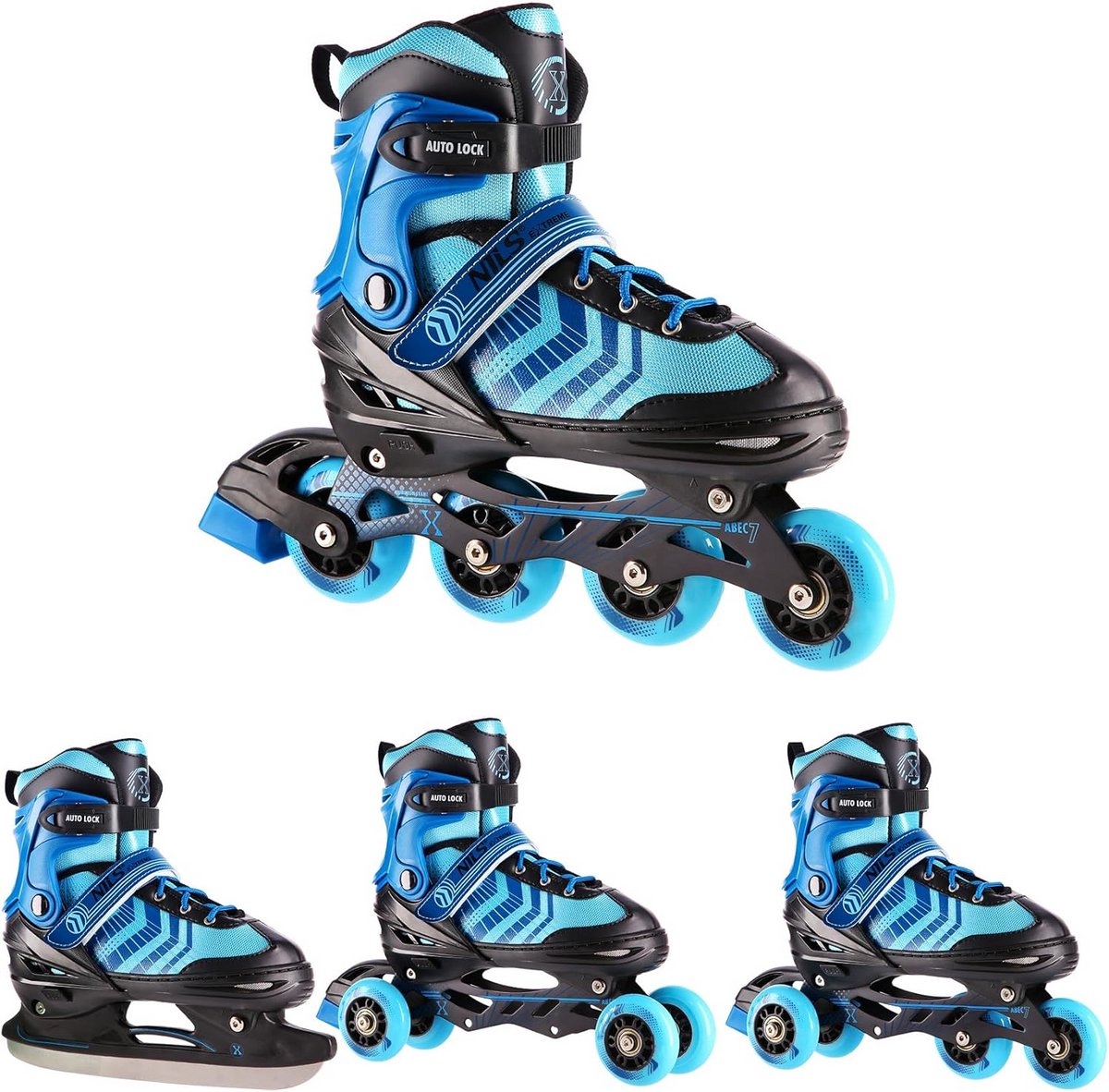 4-in-1 Verstelbare IJshockeyschaatsen voor Kinderen en Volwassenen