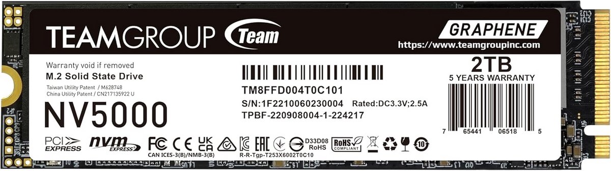 Interne SSD 2TB M.2 NVMe PCIe 4.0 voor Hoge Snelheid - Desktop en Laptop Upgrade