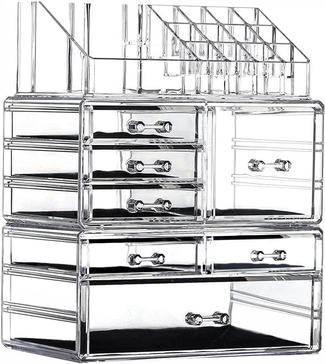 Grote Transparante Make-up Organizer met 7 Laden - Stapelbare Acryl Opberger voor Cosmetica en Sieraden