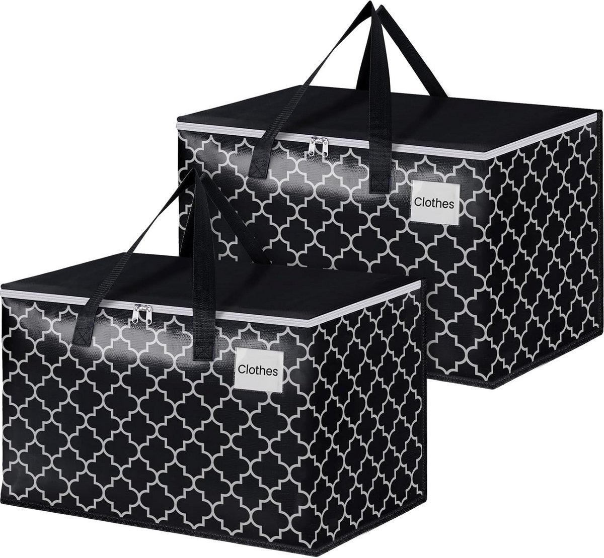 Extra Grote Verhuiszakken met Ritssluiting en Labels - Duurzaam en Opvouwbaar (2 stuks, 125L)