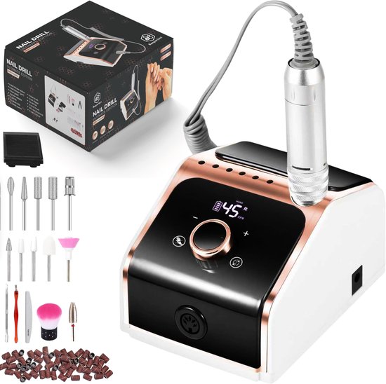 Beeperfect® Elektrische Nagelvijl Ultimate Edition - Nagelfrees - Manicure en pedicure set - 11 Bitjes en 100 Schuurrolletjes - Draadloos - 45.000RPM
