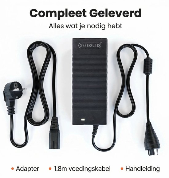 GO SOLID! ® lader geschikt voor Bosch Active Performance fietsaccu - Electrische fiets oplader 2A - 36 Volt van GO SOLID! — afbeelding 4