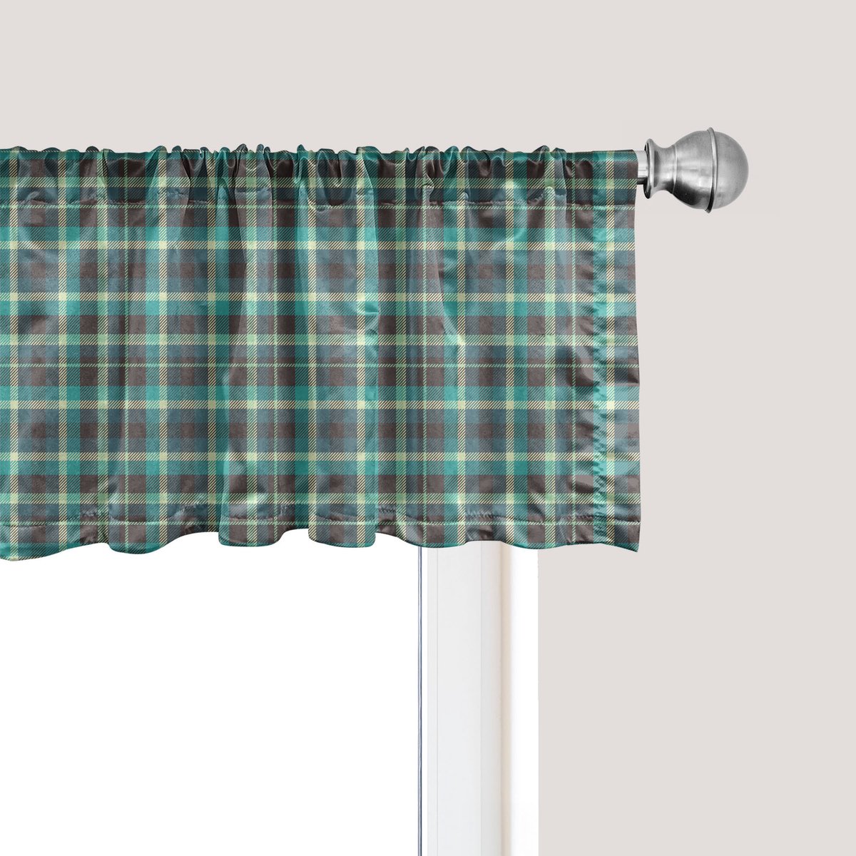 ABAKUHAUS Abstracte raamvalance, gordijnvalance voor keuken en slaapkamer met tunnelzoom, 137 cm x 45 cm, veelkleurig