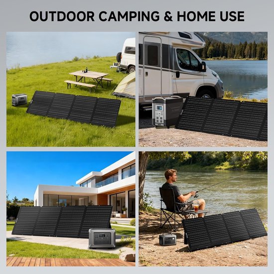ALLPOWERS SE200 200 W Zonnepaneel, Opvouwbaar Zonnepaneel met Verstelbare Standaard, IP68 Waterdichte ETFE Zonnelader voor Energiecentrale, Buiten, Kamperen, Camper, Tuin, Stroomuitval van Merkloos — afbeelding 3