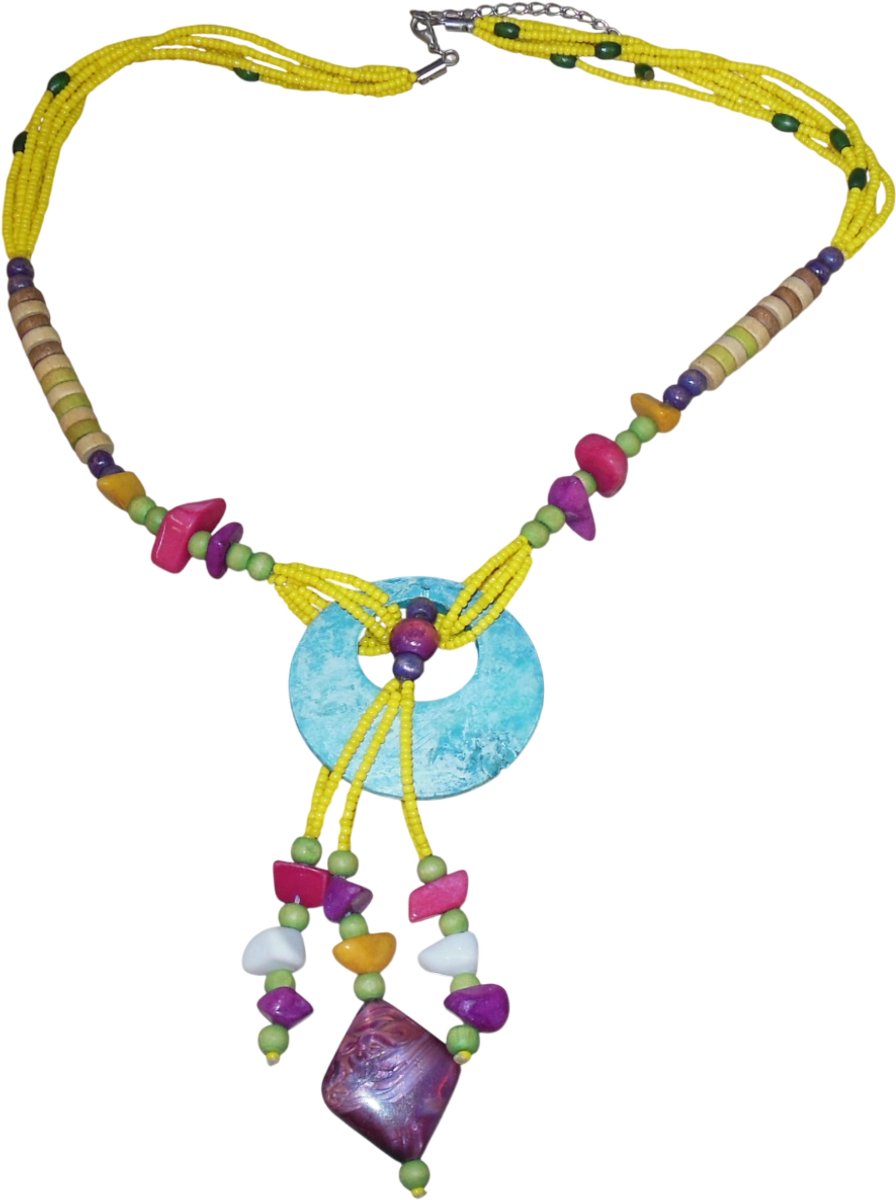 Ketting met hanger zomerse kleuren