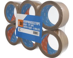 DULA Verpakkingstape - Bruin - 6 rollen Dozentape 50 mm x 66 m - Plakband
