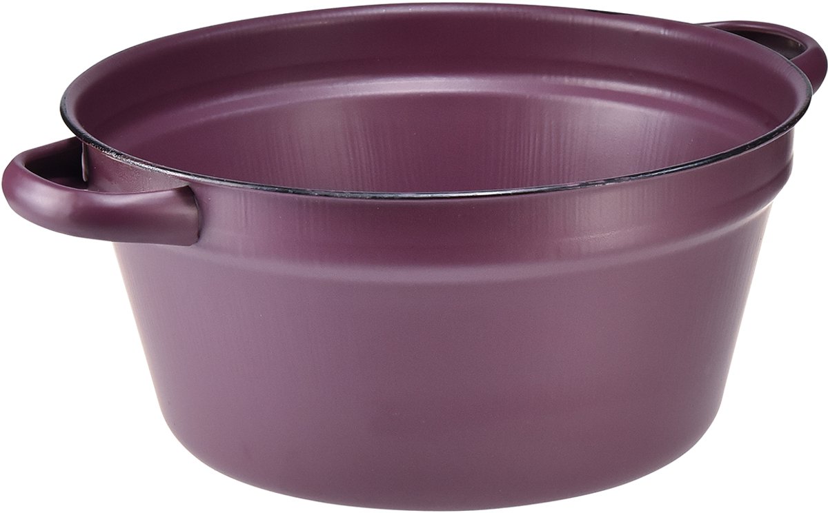 Emmer met handvatten, metalen plantenbak, paars, Ø22,5 cm, H10,5 cm