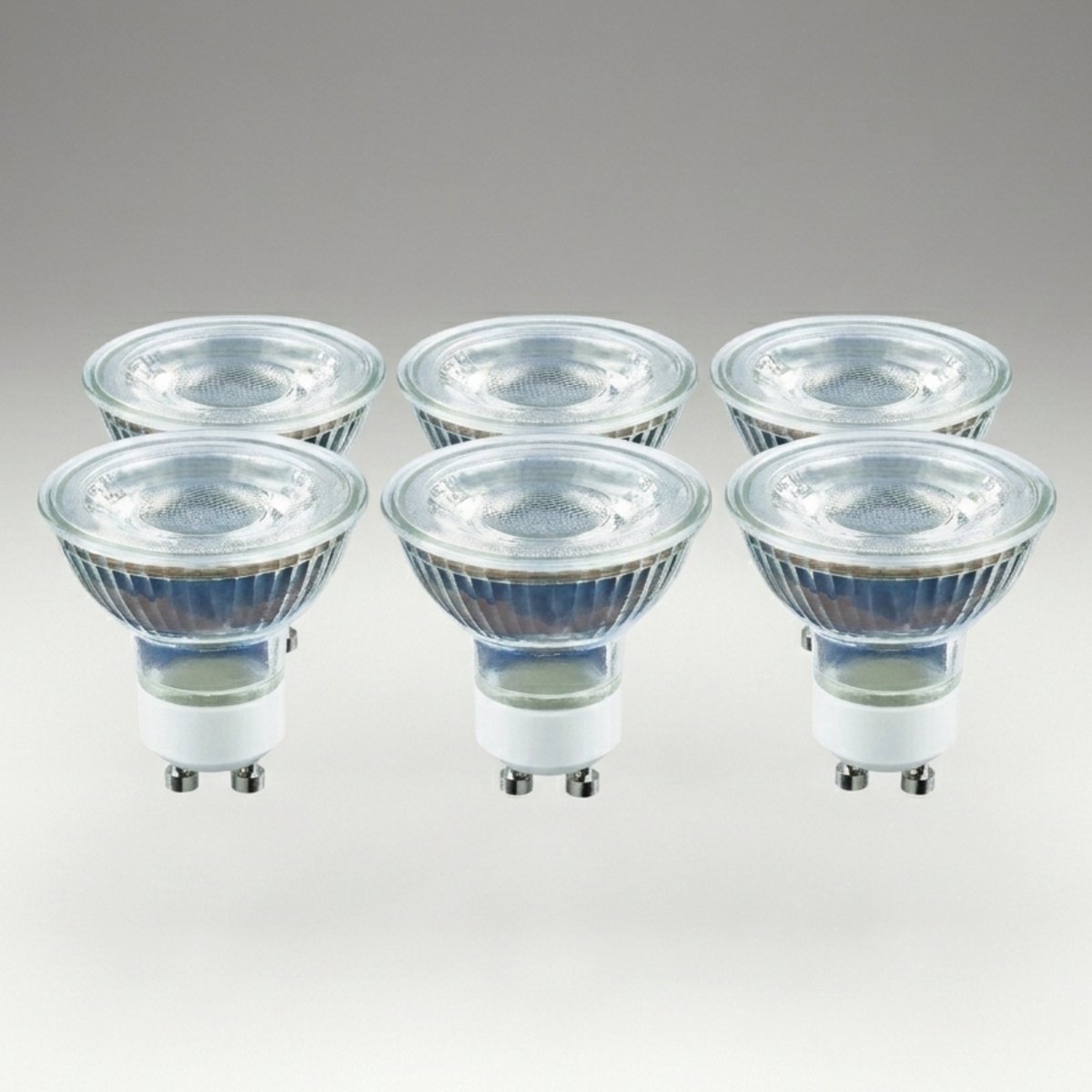 6x Premium LED GU10 Reflectorlamp glas – warm wit licht – 4W vervangt 50W