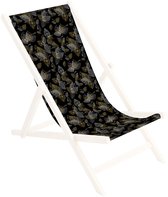 FEROCITY - Vervangbare stoffen hoes voor ligstoel - voor een houten opklapbare ligstoel - Zonder houten stokken - 131 x 44 cm - Polyester - Bladeren