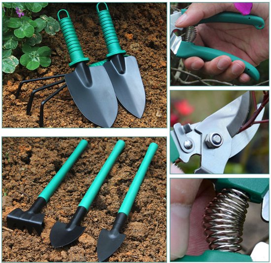 Deze 10-delige tuingereedschapset, inclusief een ergonomische en duurzame gereedschapshouder, is het perfecte tuincadeau voor vrouwen, mannen en gezinnen. van Merkloos	 — afbeelding 5