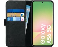 Étui en Cuir véritable Rosso Deluxe adapté au Samsung Galaxy A56 | Espace pour trois cartes | Étui portefeuille | Avec porte-cartes | Marron