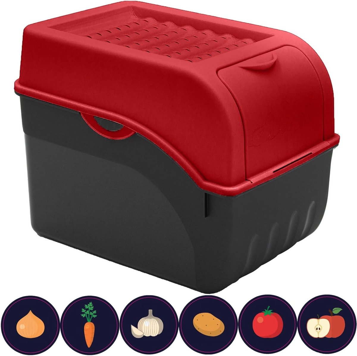 Aardappeldoos - Groentebox Opslag - Verse Producten Bewaren - Ventilatie Gaten - 9 Liter - Rood